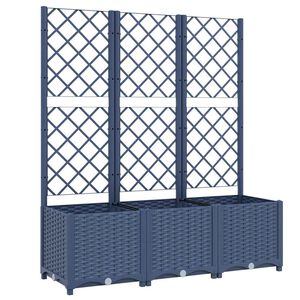 vidaXL Z&aacute;hradn&yacute; kvetin&aacute;č s mriežkou modrosiv&yacute; 120x40x136 cm PP