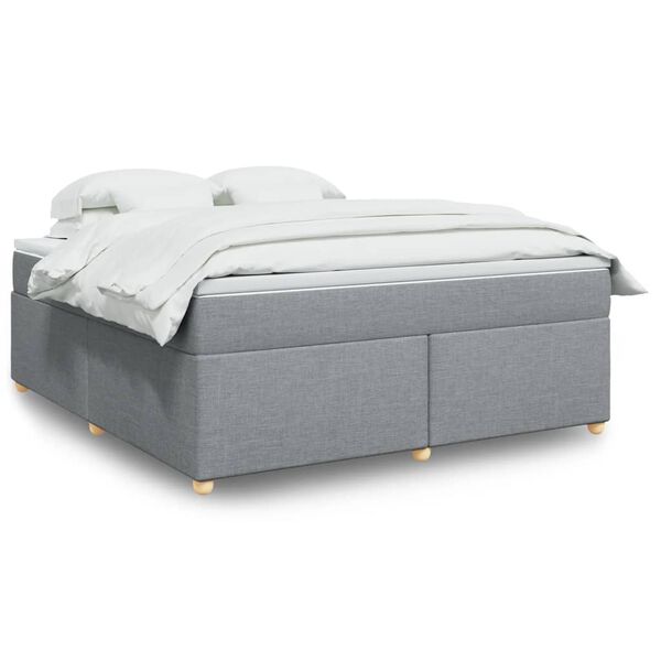 vidaXL Boxspring posteľ s matracom bledosivá 180x200 cm látka