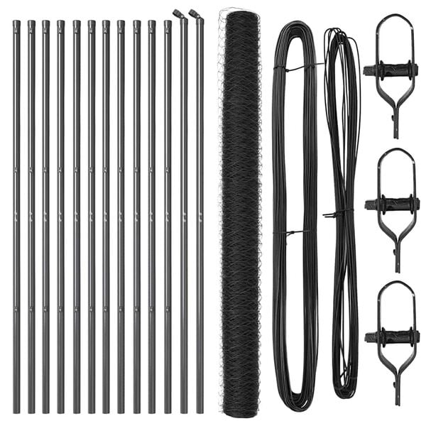 vidaXL Stĺp na plot. Siv&aacute; 25 x 1,5 m (36 mm sieť) Oceľ