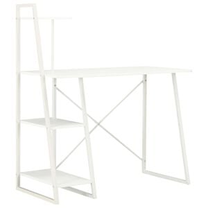 vidaXL P&iacute;sac&iacute; st&ocirc;l s policami, biely 102x50x117 cm