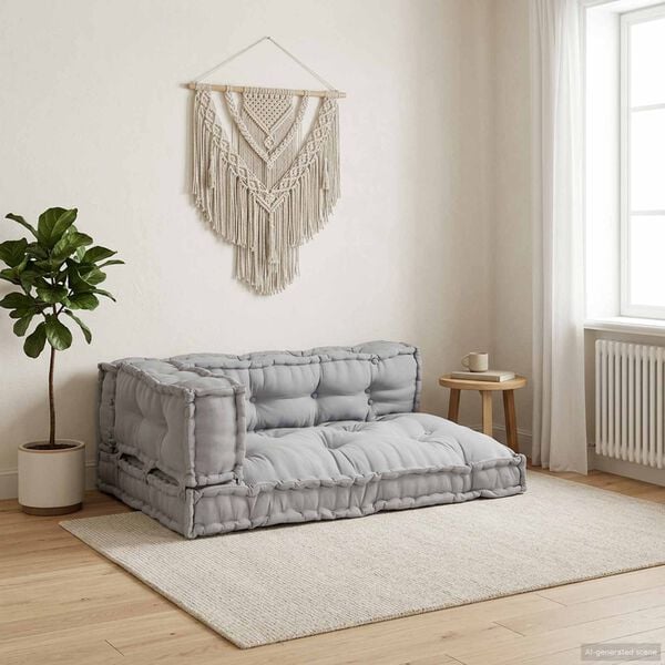 vidaXL Vank&uacute;&scaron; na paletov&yacute; gauč 3 pcs Siv&aacute; 120 x 80 x 38 cm l&aacute;tka
