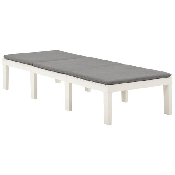 vidaXL Záhradné ležadlo s podložkou plastové biele