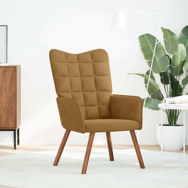 vidaXL Relaxačné kreslo hnedé zamat