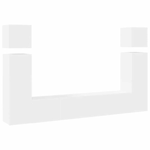 vidaXL 8-dielna súprava TV skriniek, biela, kompozitné drevo