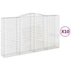 vidaXL Obl&uacute;kov&yacute; gabionov&yacute; k&ocirc;&scaron; 10ks 400x50x220/240cm pozinkovan&eacute; železo