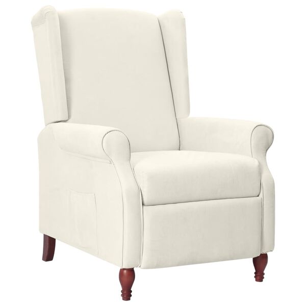 vidaXL Skl&aacute;pacie kreslo wingback b&eacute;žov&eacute; tkanina z mikrovl&aacute;kna