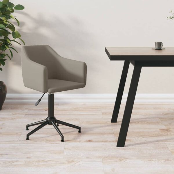 vidaXL Otočn&aacute; jed&aacute;lensk&aacute; stolička bledosiv&aacute; zamatov&aacute;