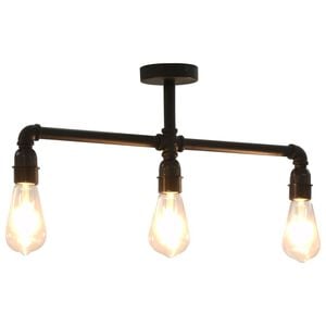 vidaXL Stropn&aacute; lampa čierna 3 x E27 žiarovky