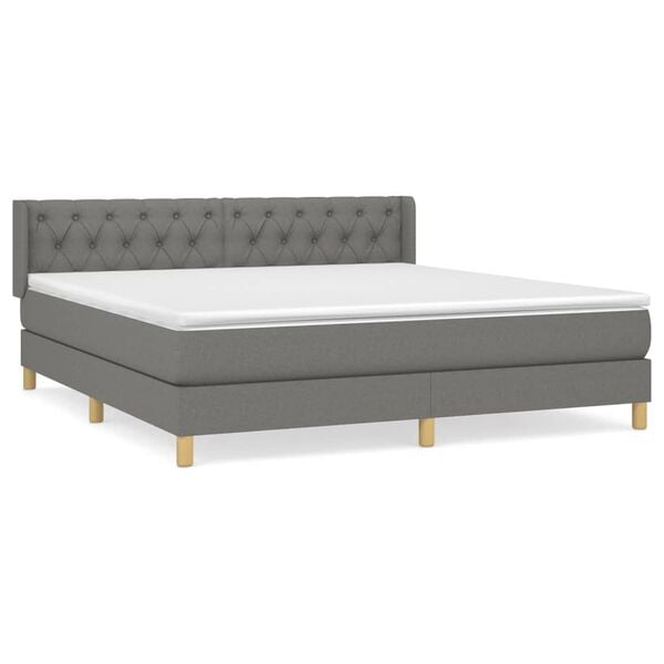 vidaXL Boxspring posteľ s matracom tmavosiv&aacute; 160x200 cm l&aacute;tka