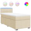vidaXL Posteľn&yacute; r&aacute;m boxsping s matracom kr&eacute;mov&yacute; 80x200 cm l&aacute;tka