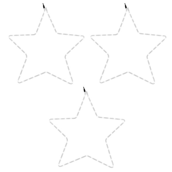 vidaXL Silueta vianočnej hviezdy so 48 LED 3 ks teplé biele 56 cm