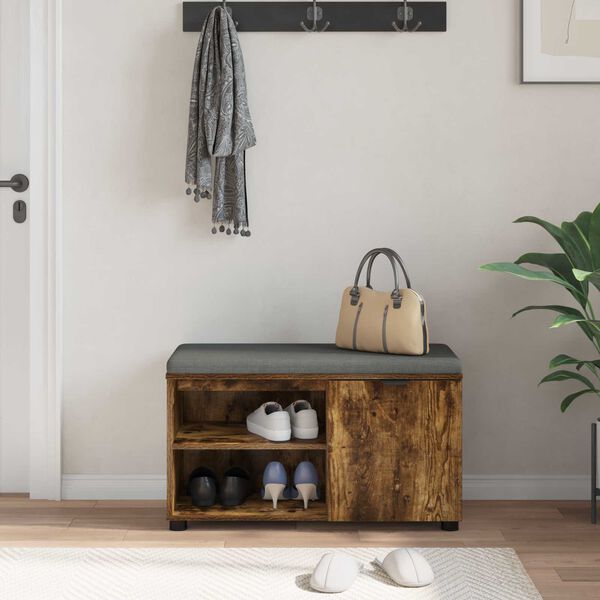 vidaXL Predsieňov&aacute; lavica s vank&uacute;&scaron;om &Uacute;den&yacute; Dub 80 x 38 x 46 cm