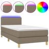 vidaXL Posteľ boxsping s matracom a LED sivohned&aacute; 80x200 cm l&aacute;tka