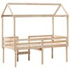 vidaXL Vysok&aacute; posteľ so strechou voskov&aacute; hned&aacute; 90x200 cm borov. mas&iacute;v