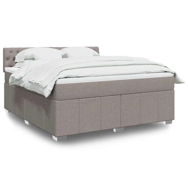 vidaXL Posteľn&yacute; r&aacute;m boxspring s matracom sivohned 180x200 cm l&aacute;tka