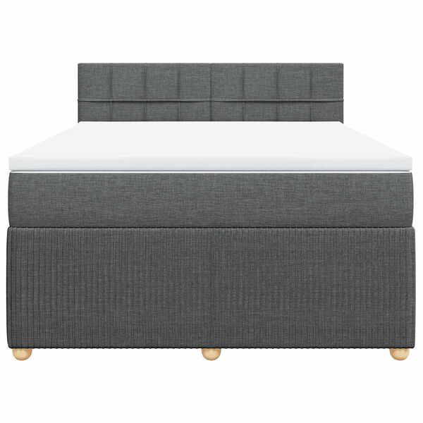 vidaXL Boxspring posteľ s matracom tmavosiv&aacute; 140x200 cm l&aacute;tka