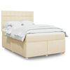 vidaXL Boxspring posteľ s matracom kr&eacute;mov&yacute; 140x190 cm l&aacute;tka