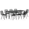 vidaXL Z&aacute;hradn&yacute; jed&aacute;lensk&yacute; set 9 ks Čierna