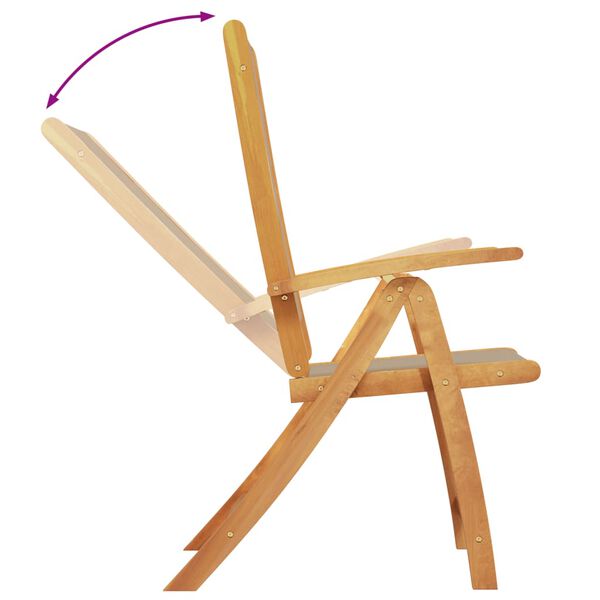 vidaXL Skladacie z&aacute;hradn&eacute; stoličky 8 ks, ak&aacute;ciov&yacute; mas&iacute;v a textil&eacute;n