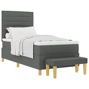 vidaXL Posteľ s pružinov&yacute;m r&aacute;mom Tmavo &scaron;ed&aacute; 200 x 90 cm l&aacute;tka