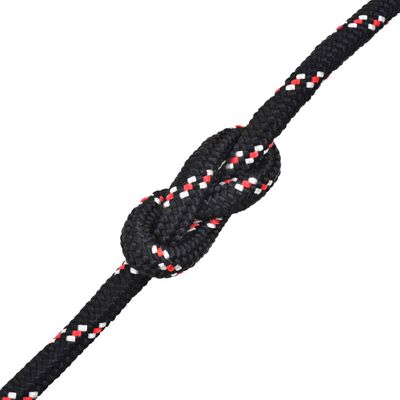 vidaXL Lodné lano, polypropylén, 12 mm, 50 m, čierne