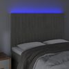 vidaXL Čelo postele s LED bledosiv&eacute; 144x5x118/128 cm zamat