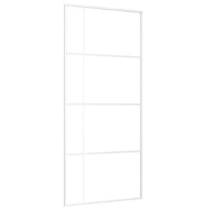 vidaXL Posuvn&eacute; dvere nepriehľadn&eacute; ESG sklo a hlin&iacute;k 90x205 cm biele