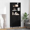 vidaXL Highboard so z&aacute;suvkou Čierny dub 69,5 x 34 x 180 cm