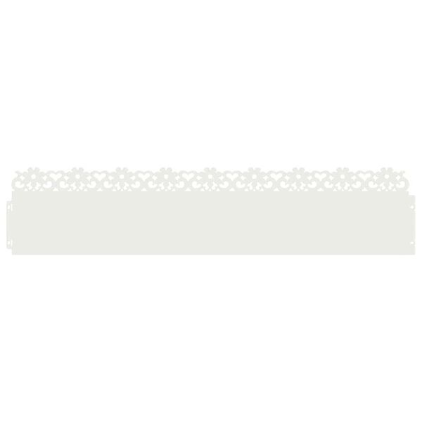 vidaXL Obrubn&iacute;ky tr&aacute;vnika 10 pcs Biela 103 x 0,05 x 22 cm Oceľ