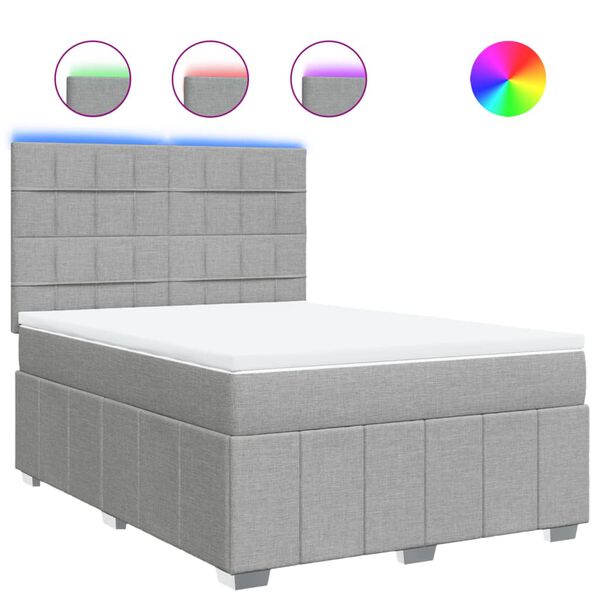 vidaXL Boxspring posteľ s matracom bledosiv&aacute; 140x200 cm l&aacute;tka