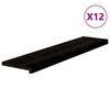 vidaXL Schodiskov&eacute; stupne 12 ks hnedočiern&aacute; 110x25x2 cm dubov&yacute; mas&iacute;v