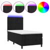 vidaXL Posteľ boxsping s matracom a LED čierna 80x200 cm zamat