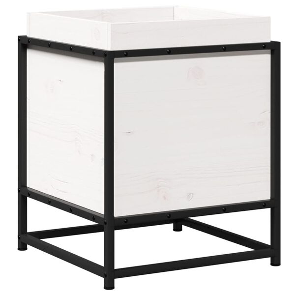 vidaXL Z&aacute;hradn&yacute; kvetin&aacute;č biely 40x40x50 cm borovicov&yacute; mas&iacute;v