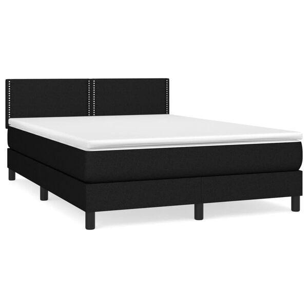 vidaXL Boxspring posteľ s matracom čierny 140x190 cm l&aacute;tka