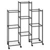 vidaXL Stojan na kvety s kolieskami 83x25x103,5 cm čierny železn&yacute;