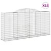 vidaXL Obl&uacute;kov&eacute; gabionov&eacute; ko&scaron;e 13 ks 300x50x140/160 cm pozink. železo