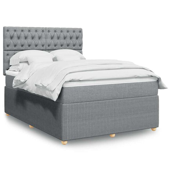 vidaXL Boxspring posteľ s matracom svetlosiv&aacute; 100x200 cm l&aacute;tka
