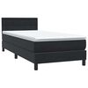 vidaXL Posteľn&yacute; r&aacute;m boxspring s matracom čierny 90x210 cm zamat