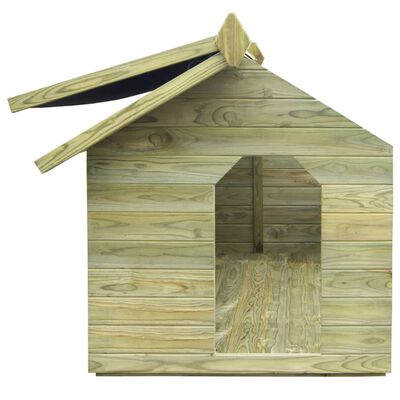 vidaXL Psia búda s otváracou strechou, impregnovaná borovica