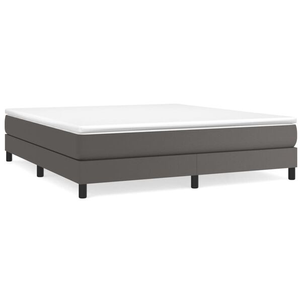 vidaXL Boxspring posteľ s matracom sivá 180x200 cm umelá koža