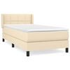 vidaXL Posteľn&yacute; r&aacute;m boxsping s matracom kr&eacute;mov&yacute; 90x200 cm l&aacute;tka