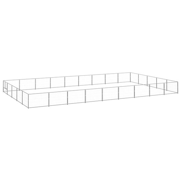 vidaXL Koterec pre psy strieborn&yacute; 45 m&sup2; oceľ