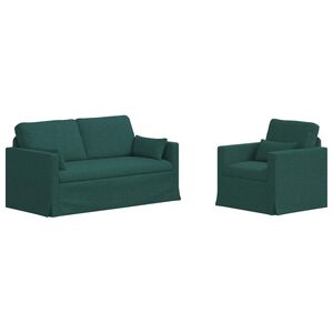vidaXL Sada pohoviek 2 pcs Tmavozelen&aacute; 158 x 78 x 80 cm l&aacute;tka