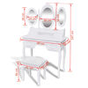 vidaXL Toaletn&yacute; stol&iacute;k so stoličkou a 3 zrkadlami, biely