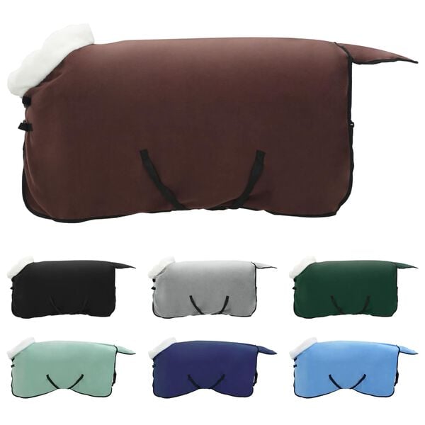 vidaXL Pl&aacute;&scaron;ť pre kone Pln&aacute; tmavohned&aacute; 75 cm Pol&aacute;rna fleece