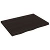 vidaXL Stolov&aacute; doska tmavohned&aacute; 80x60x(2-4) cm o&scaron;etren&yacute; dubov&yacute; mas&iacute;v