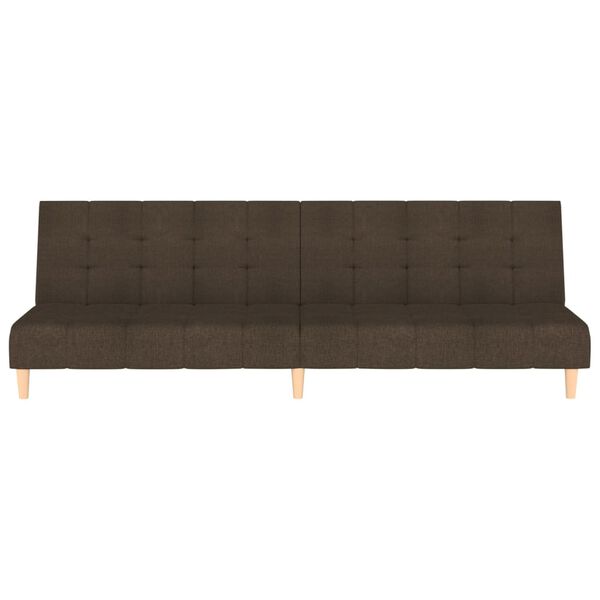 vidaXL 2-miestna rozkladacia pohovka tmavohned&aacute; l&aacute;tkov&aacute;