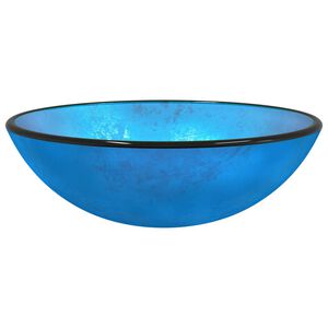 vidaXL Um&yacute;vadlo z tvrden&eacute;ho skla 42x14 cm modr&eacute;