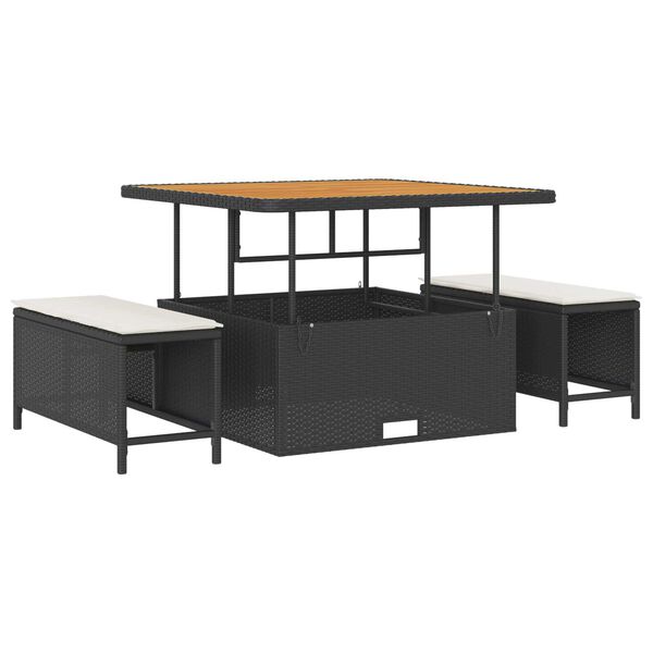 vidaXL S&uacute;prava z&aacute;hradn&yacute;ch pohoviek 8 pcs Čierna polyratan