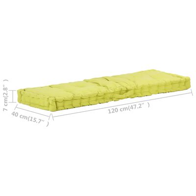 vidaXL Podložky na paletový nábytok 2 ks, bavlna, zelené